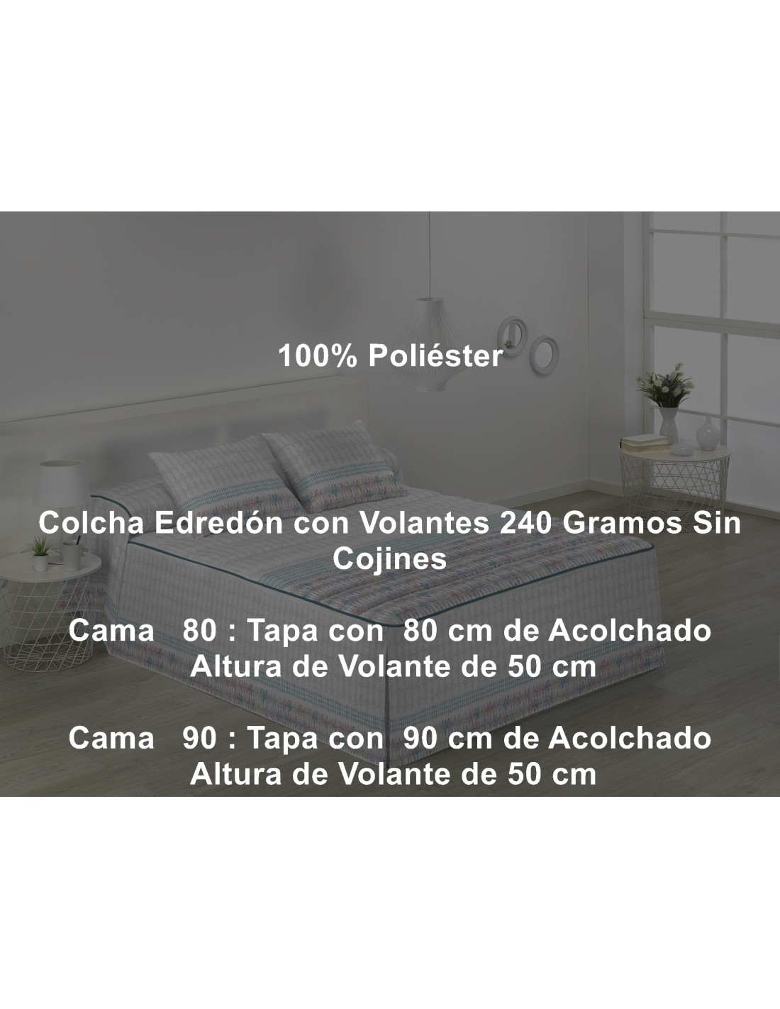 Colcha Edredón Volante 240 Gramos Miami Tejidos Jvr
