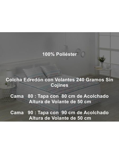 Colcha Edredón Volante 240 Gramos Miami Tejidos Jvr