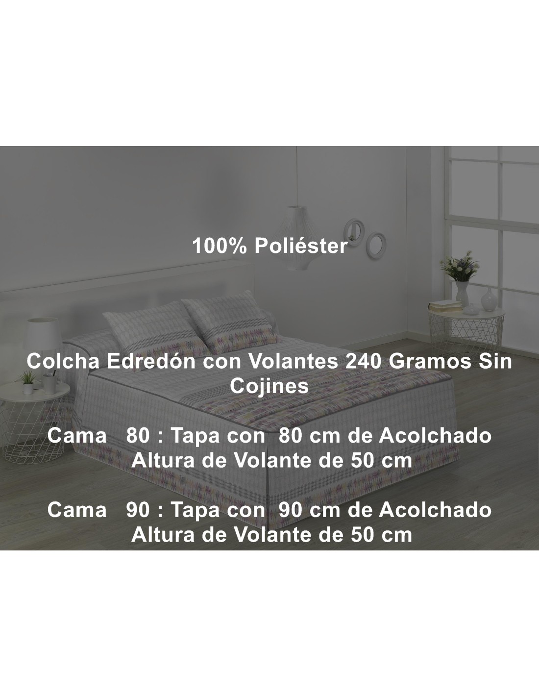Colcha Edredón Volante 240 Gramos Miami Tejidos Jvr
