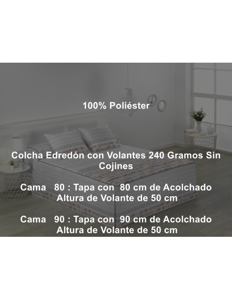 Colcha Edredón Volante 240 Gramos Miami Tejidos Jvr