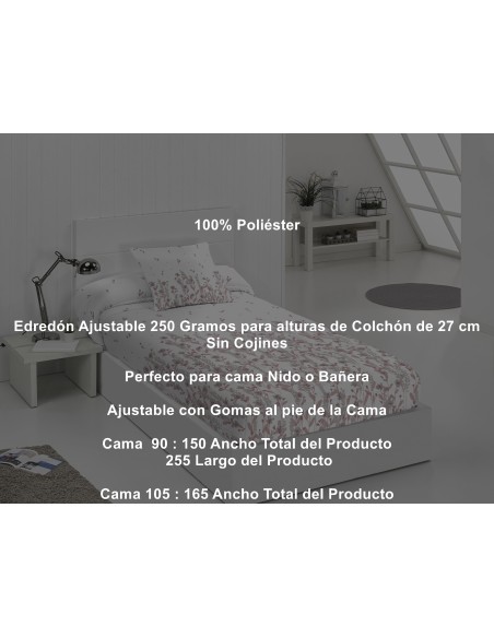 Edredón Ajustable Holly 250 Gramos Tejidos Jvr