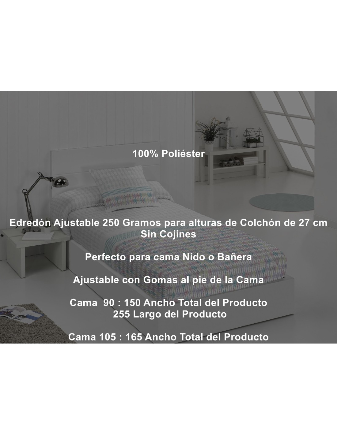 Edredón Ajustable Miami 250 Gramos Tejidos Jvr