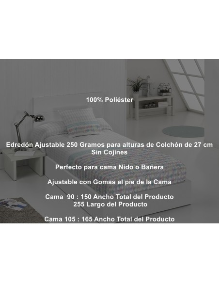 Edredón Ajustable Miami 250 Gramos Tejidos Jvr