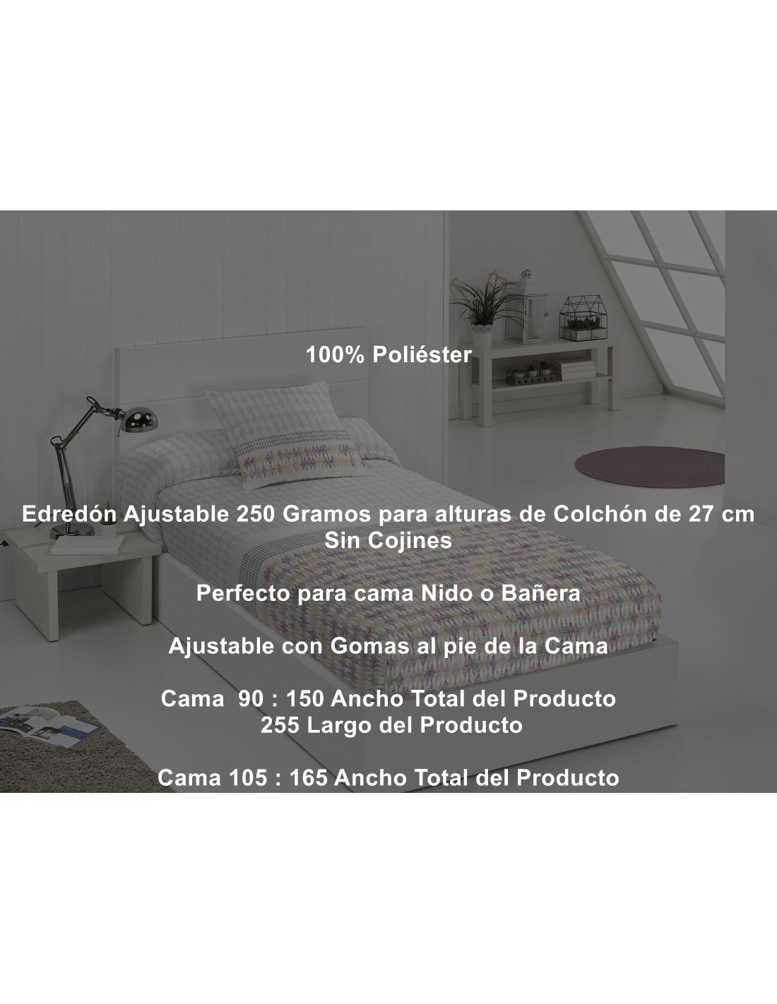 Edredón Ajustable Miami 250 Gramos Tejidos Jvr