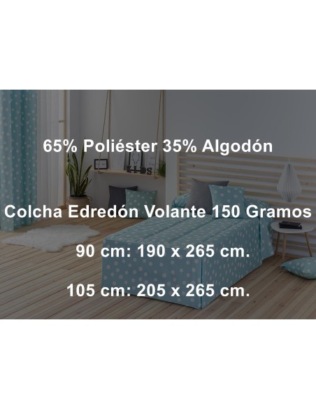 Confecciones Paula Colcha Edredón  Volante Topo