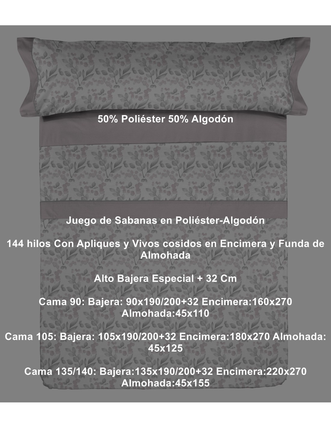 Juego Sábana Pierre Cardin 144 Hilos Eliseos