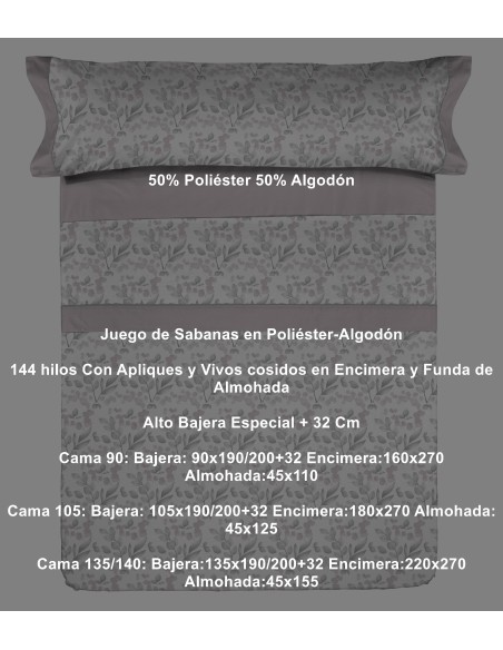 Juego Sábana Pierre Cardin 144 Hilos Eliseos