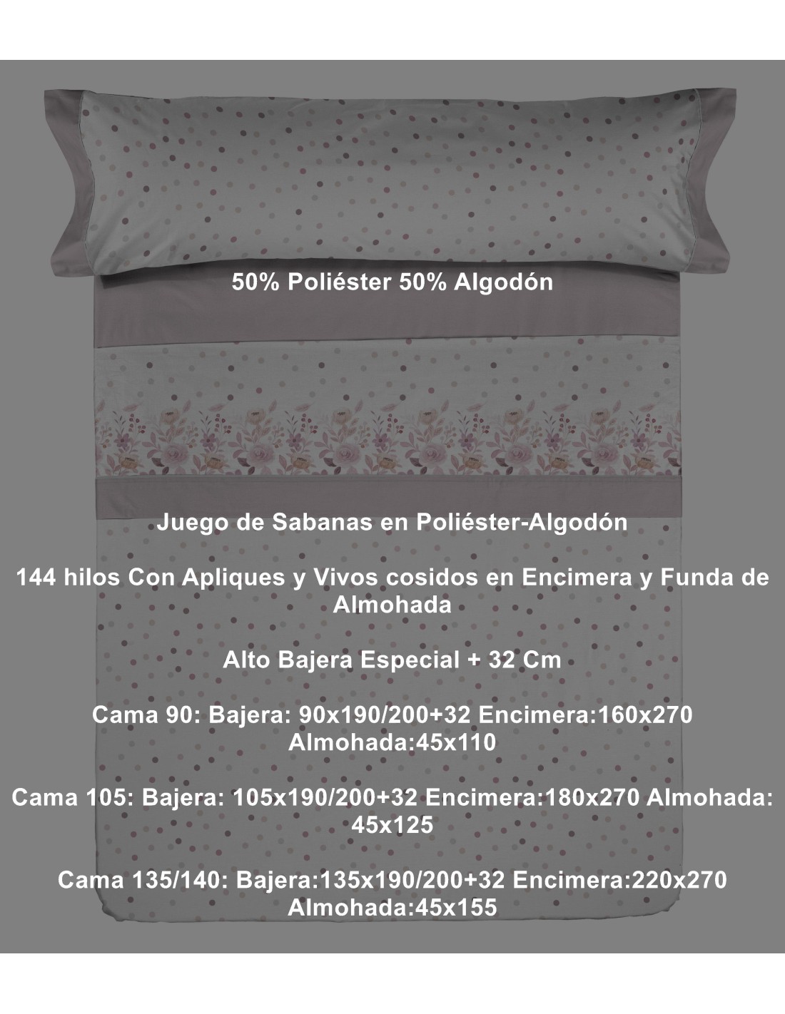 Juego Sábana Pierre Cardin 144 Hilos Niza
