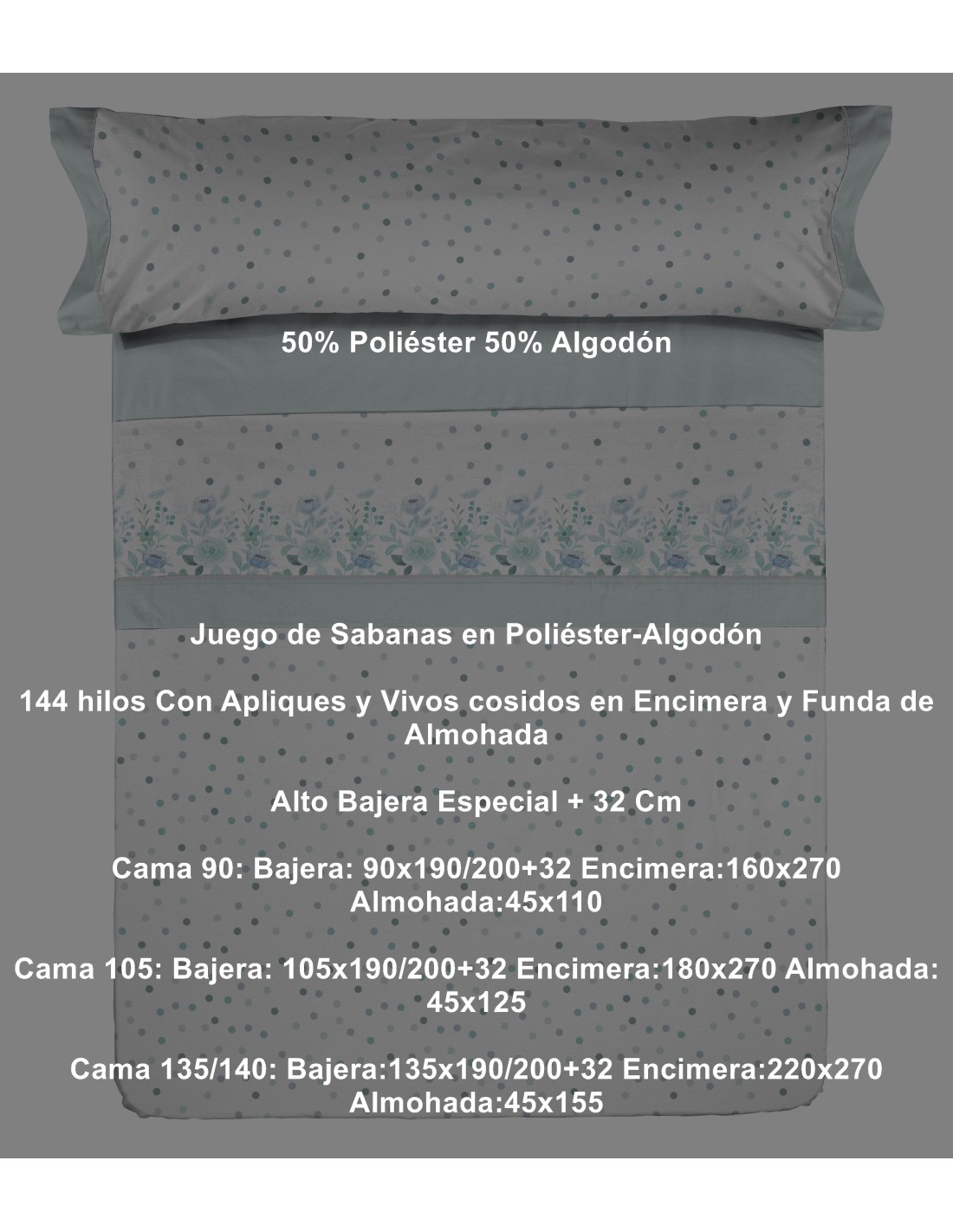 Juego Sábana Pierre Cardin 144 Hilos Niza