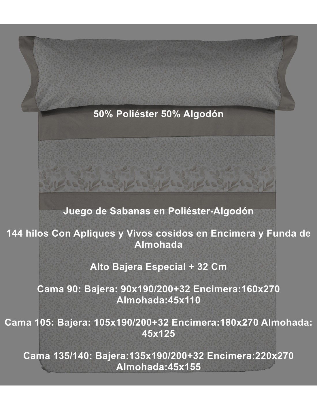 Juego Sábana Pierre Cardin 144 Hilos Sena