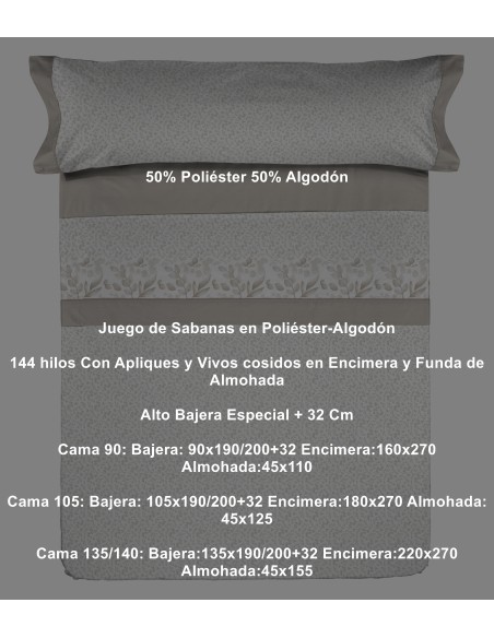 Juego Sábana Pierre Cardin 144 Hilos Sena