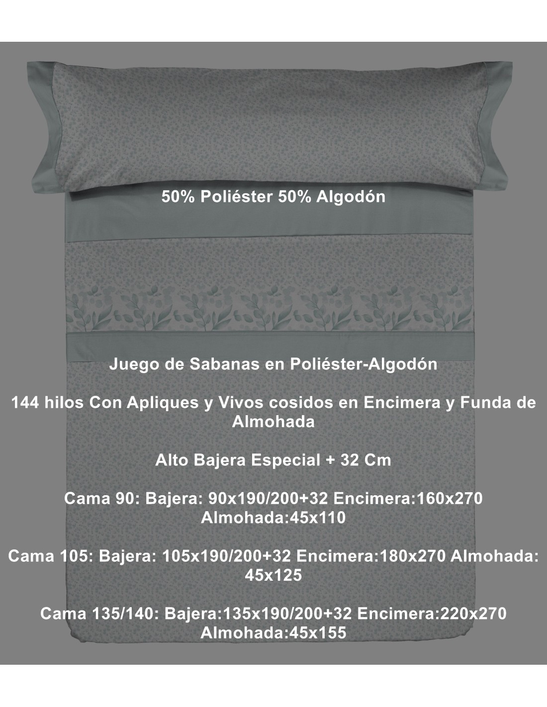 Juego Sábana Pierre Cardin 144 Hilos Sena
