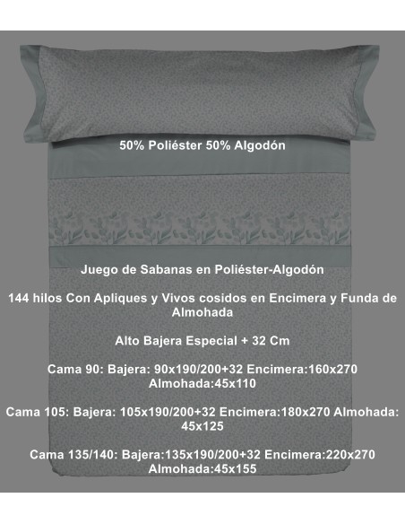 Juego Sábana Pierre Cardin 144 Hilos Sena