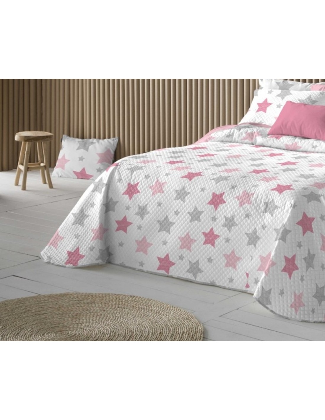 Colcha Bouti Estrellas Reversible 120 Gramos...