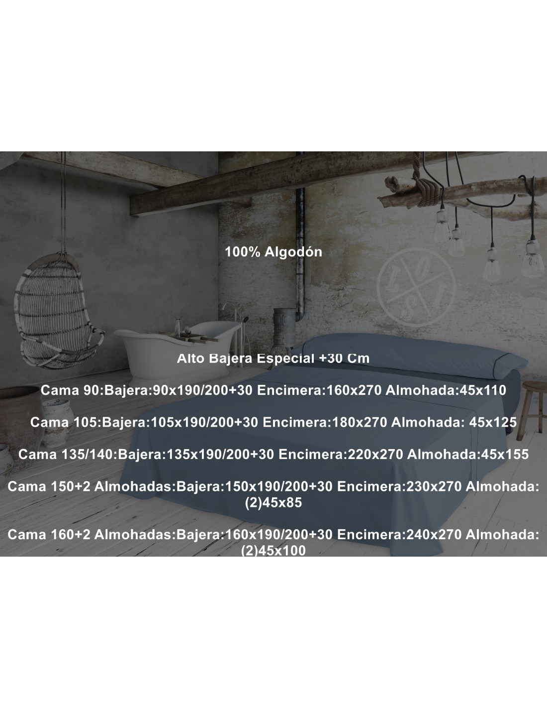 Juego Sábana 100% ALGODÓN IBIZA LISO de LOIS