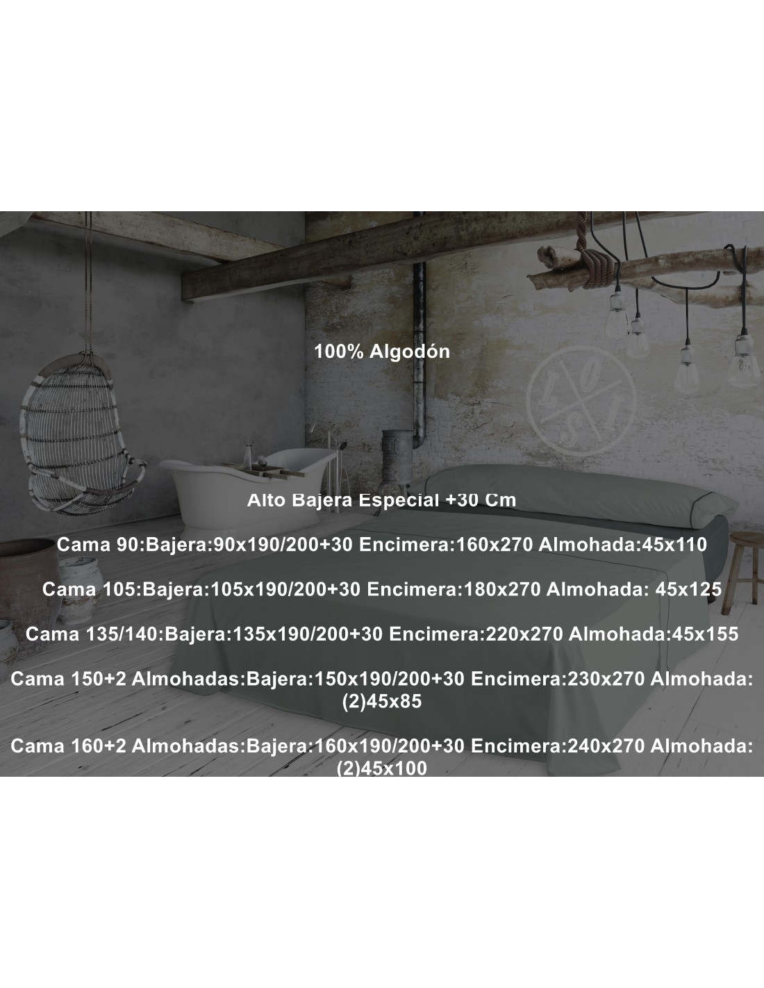 Juego Sábana 100% ALGODÓN IBIZA LISO de LOIS