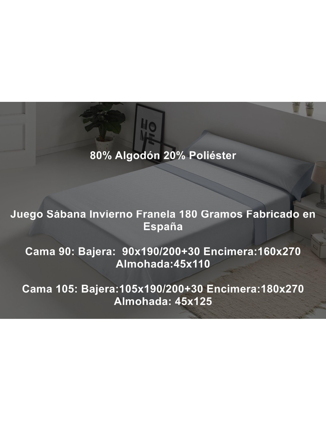 Juego Sábana Invierno Franela 180 Gramos Orly
