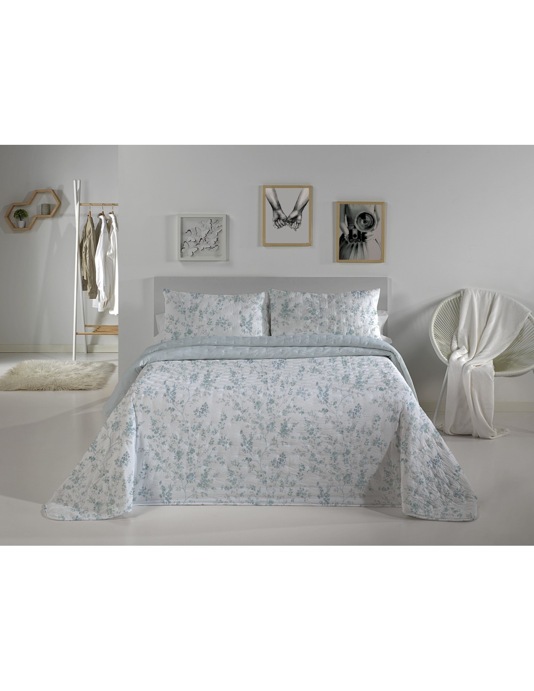 Colcha Bouti Reversible 120 Gramos Primavera Verano Casa Campo Petunia