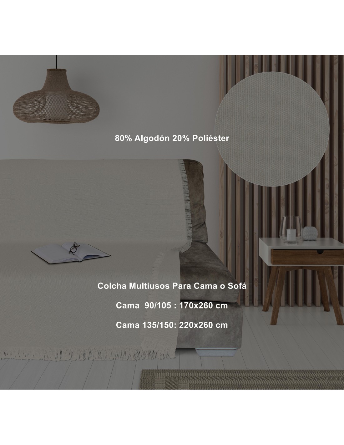 Colcha Multiusos con Flecos Zambia