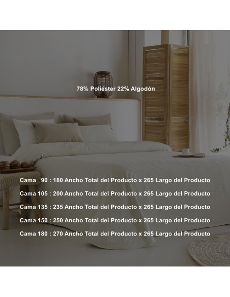 Colcha Pique Jacquard Fundeco Hoteles Lionel