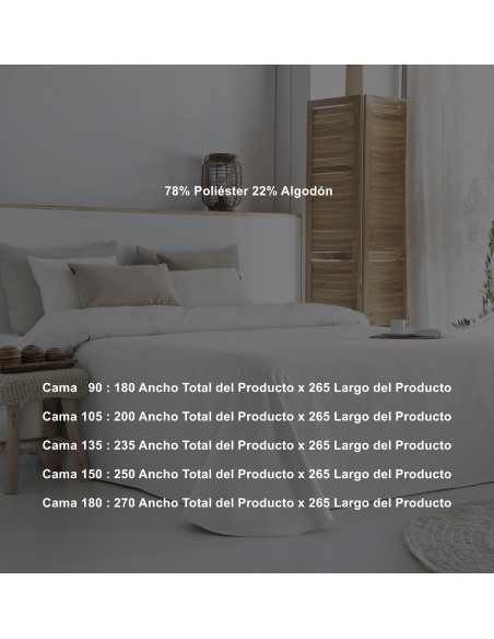 Colcha Pique Jacquard Fundeco Hoteles Lionel
