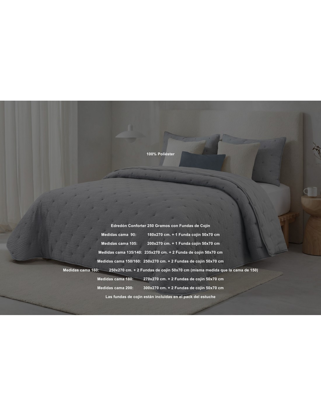 Edredón Conforter Britanie 250 Gramos Jacquard Bordado Tacto Pluma