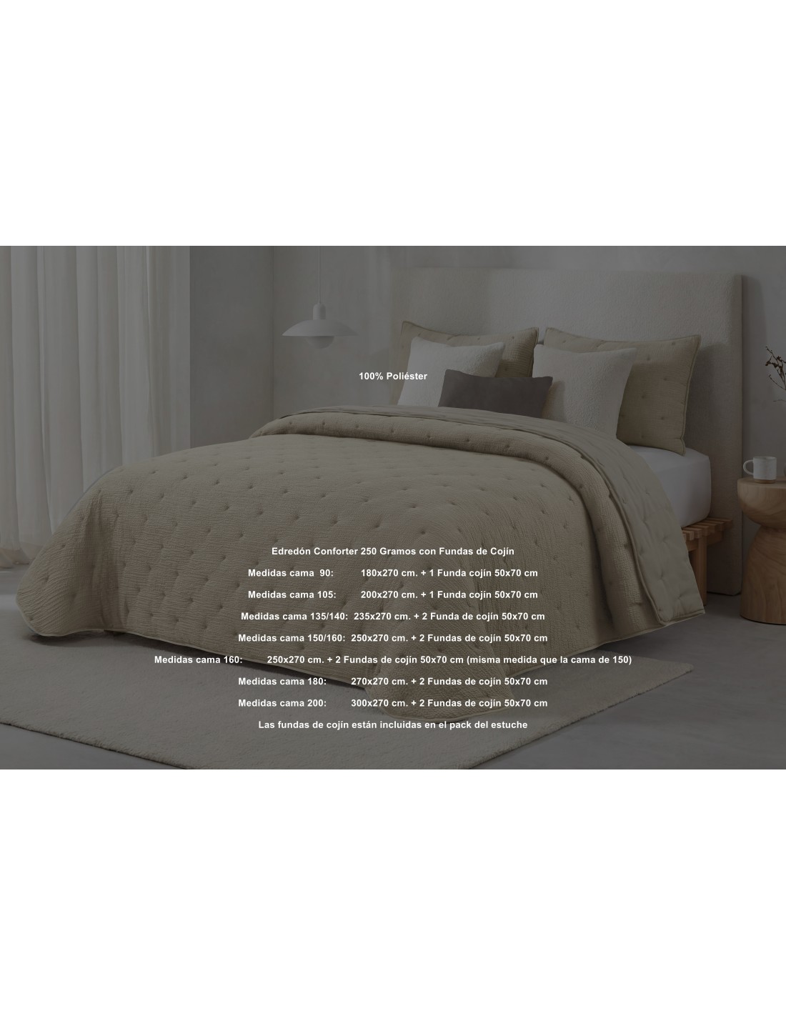 Edredón Conforter Britanie 250 Gramos Jacquard Bordado Tacto Pluma
