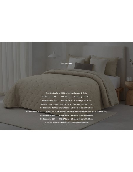 Edredón Conforter Britanie 250 Gramos Jacquard Bordado Tacto Pluma