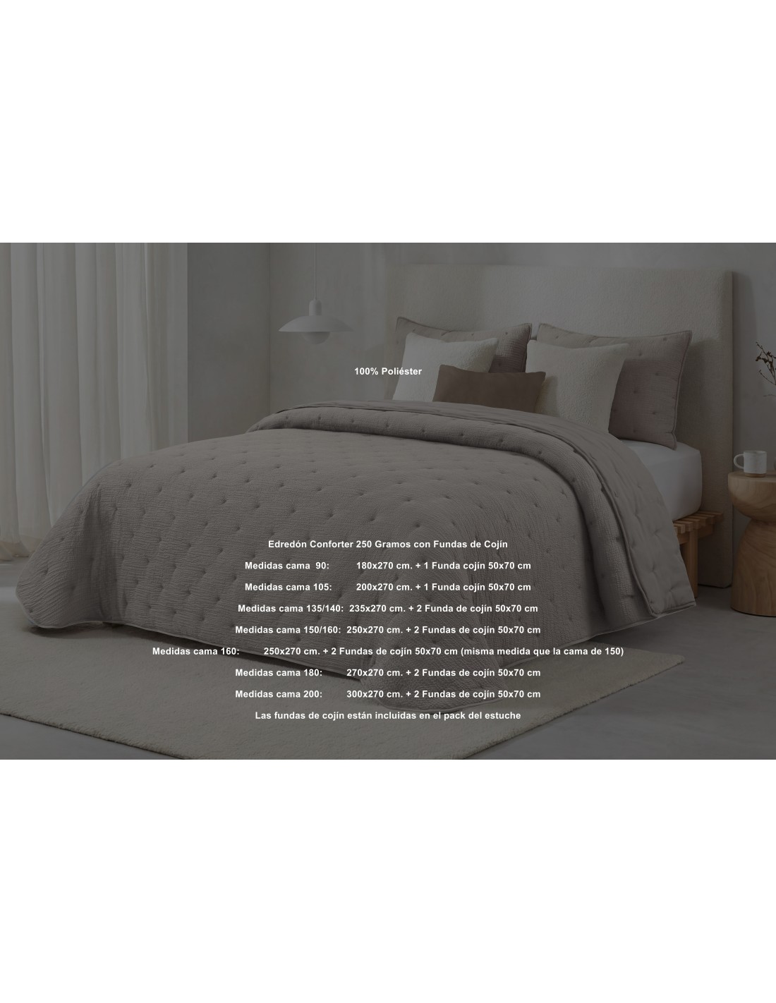 Edredón Conforter Britanie 250 Gramos Jacquard Bordado Tacto Pluma