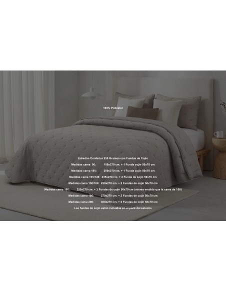 Edredón Conforter Britanie 250 Gramos Jacquard Bordado Tacto Pluma