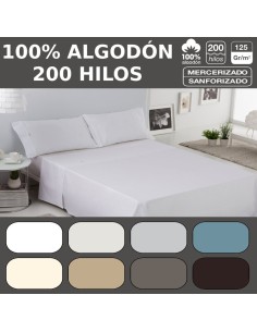 Sábana encimera COMBI LISOS BIÉS. 100% algodón (200 hilos). Es-Tela