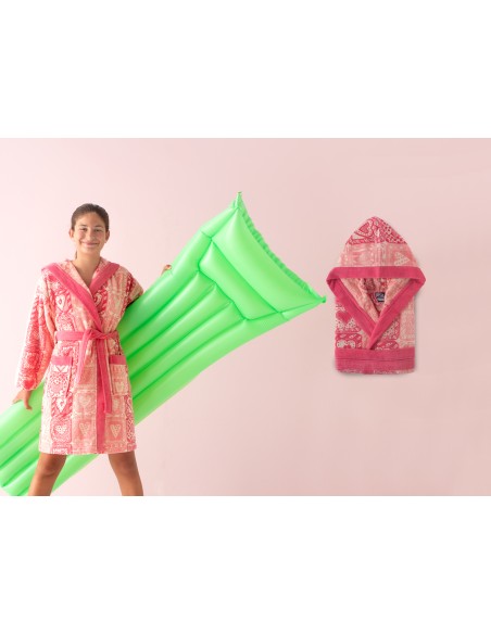 Albornoz Juvenil Terciopelo Jacquard Orchide