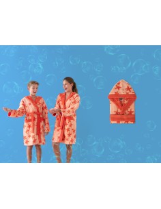 Albornoz Juvenil Terciopelo Jacquard Egeo Coral 2